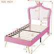 Cute Crown Design Princess Bed Frame with LED Lights