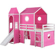 Kids Loft Bed with Slide and Playhouse Design