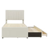 Modern Twin Size Upholstered Daybed with Trundle and Storage Drawers