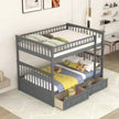 Versatile Bunk Bed with Storage and Slide - Twin over Full