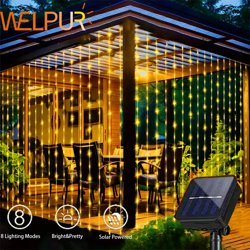 LED Solar Curtain Light