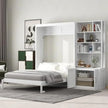 Full-Size Murphy Bed with Storage, Foldable Design, and Durable Wood Frame