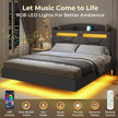 Modern Floating Bed Frame with RGB LED Lights