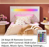 Classic Style LED Platform Bed Frame with Adjustable Headboard and RGB Lights