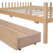 Full Size House Bed with Twin Trundleed for Girls & Boys (Full, Natural)