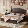 Modern Scandinavian Style Wooden Platform Bed with Retro Design and Easy Assembly