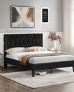 Queen Upholstered Platform Bed with Wing Design