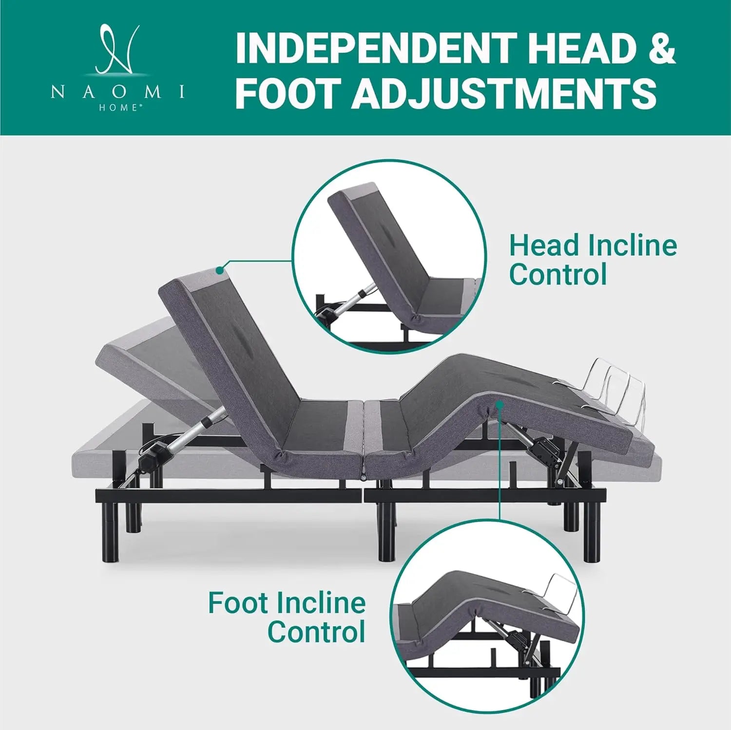 Adjustable Bed Base with Massage Features