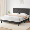 Queen Size Upholstered Platform Bed Frame with Headboard