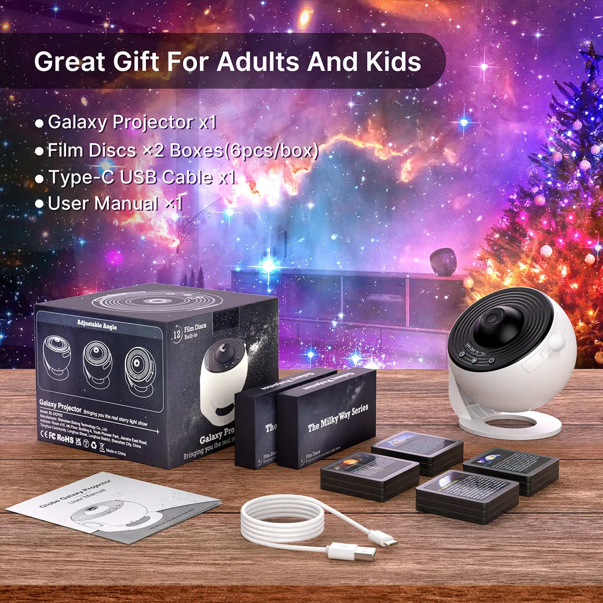 13-in-1 Planetarium Projector – Galaxy & Solar System Night Light