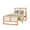 Minimalist Modern Twin Bed Frame in White & Walnut