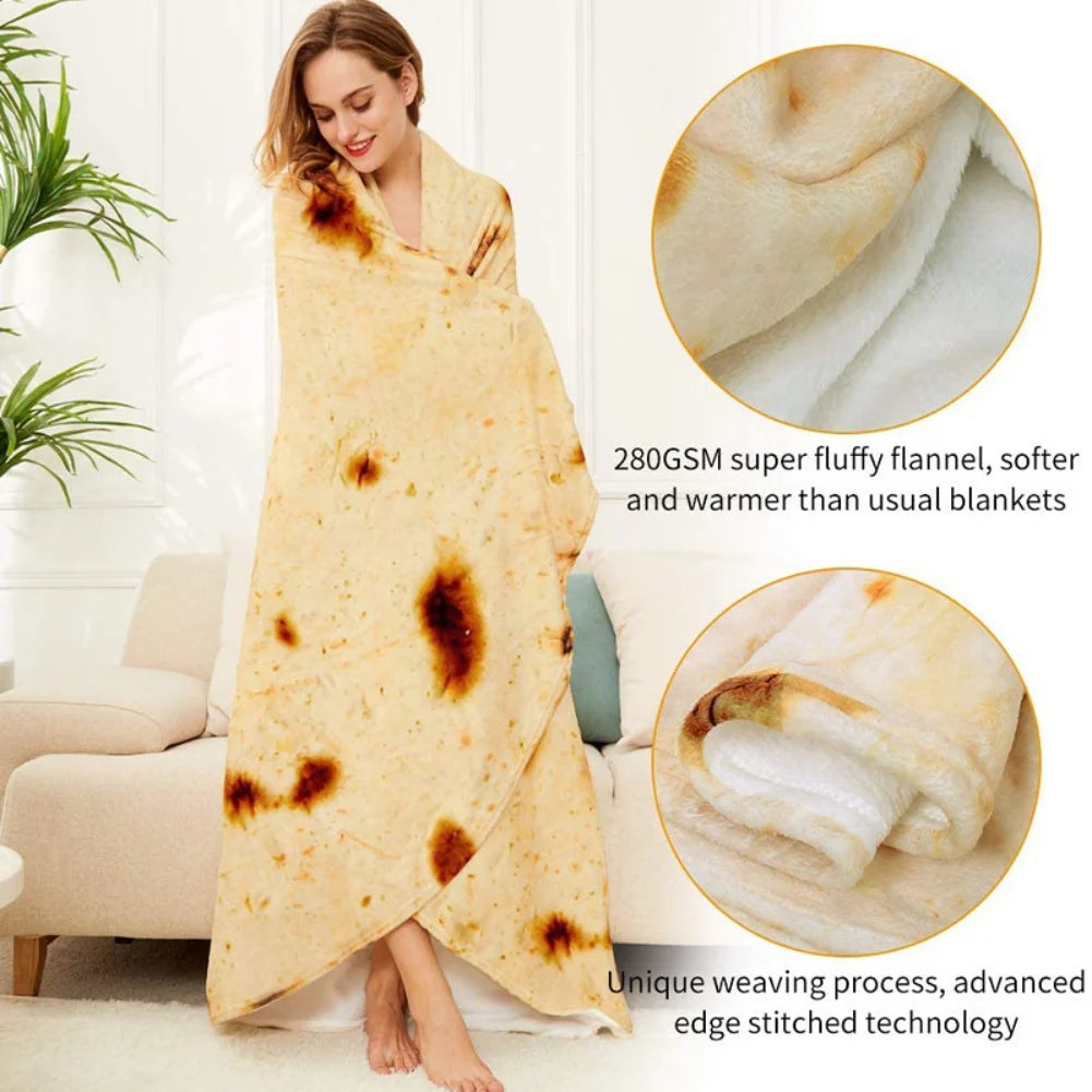 Funny Round Corn Tortilla Blanket Soft Throw Blanket