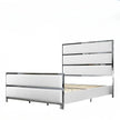 Modern Velvet Upholstered King Bed Frame with Tall Headboard and Silver Edge Design - Sturdy Construction, Noise-Free, Easy Assembly