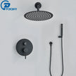 Brushed Gold Concealed Rainfall Shower Faucet