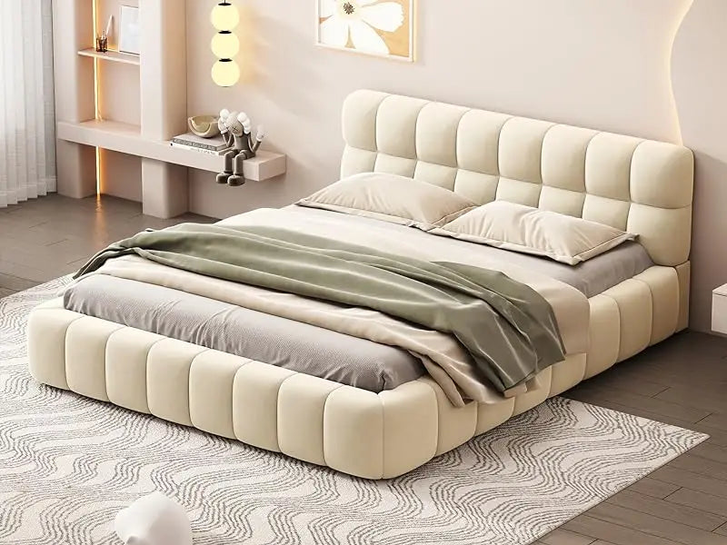 Minimalist Modern Upholstered Platform Bed