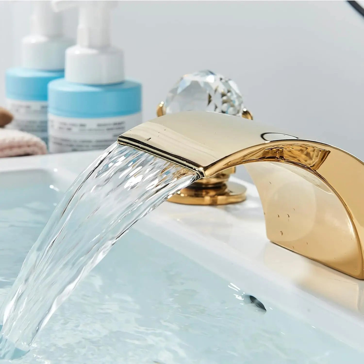 Gold Deck-Mounted Basin Faucet