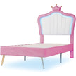 Cute Crown Design Princess Bed Frame with LED Lights