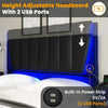 Modern Velvet Bed Frame with Storage and LED Headboard