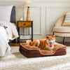 Memory Foam Pet Bed For Small Dogs And Cats With Washable And Removable Lid, Non-slip Base, Waterproof Padding, Egg Crate Foam, Improved Sleep, Brown, Medium