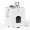 Wooden Pet House Litter Box Fence With Drawers