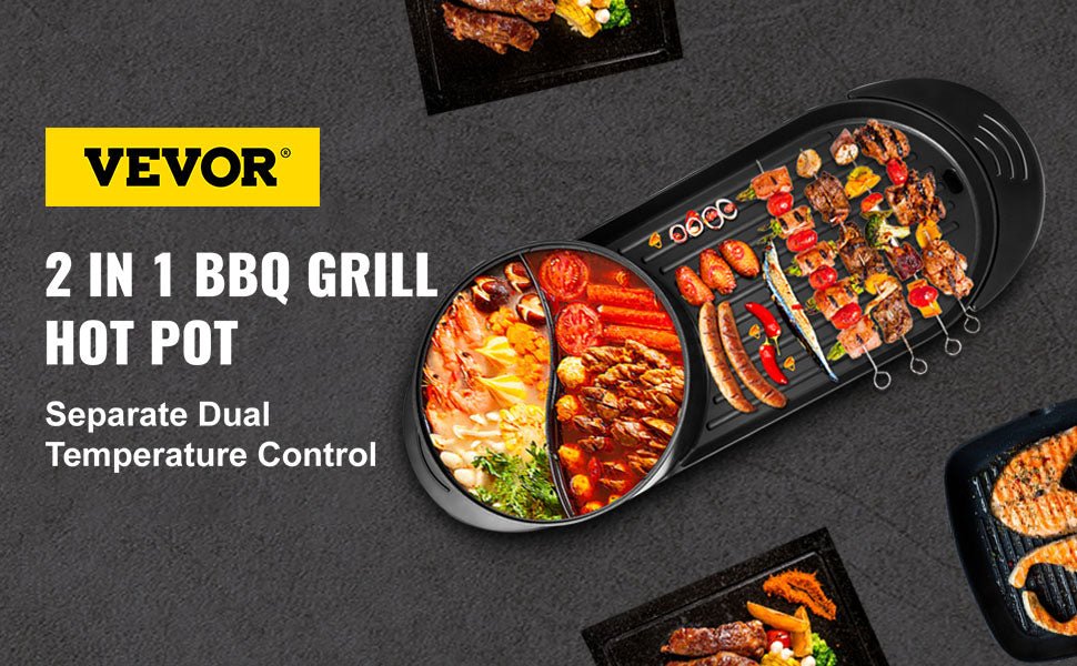 BBQ Grill & Hot Pot with Temp Control - Gleaming House