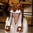 Novel Movable Christmas Hat Winter Cute Santa Claus Snowman Elk Hat