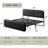 Classic Faux Leather Bed Frame with High - Density Foam Padding - Gleaming House