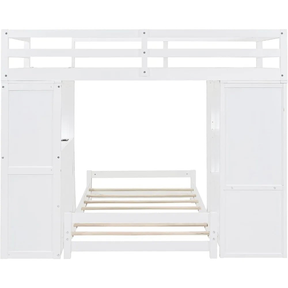 Classic Style Bunk Bed with Storage - Gleaming House