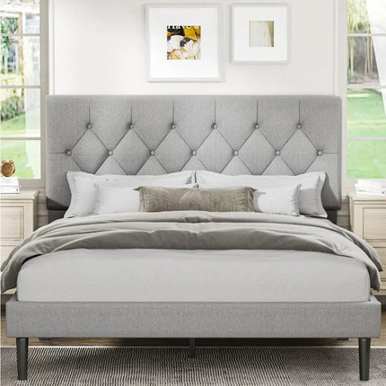 Classic Style Upholstered Bed Frame - Gleaming House