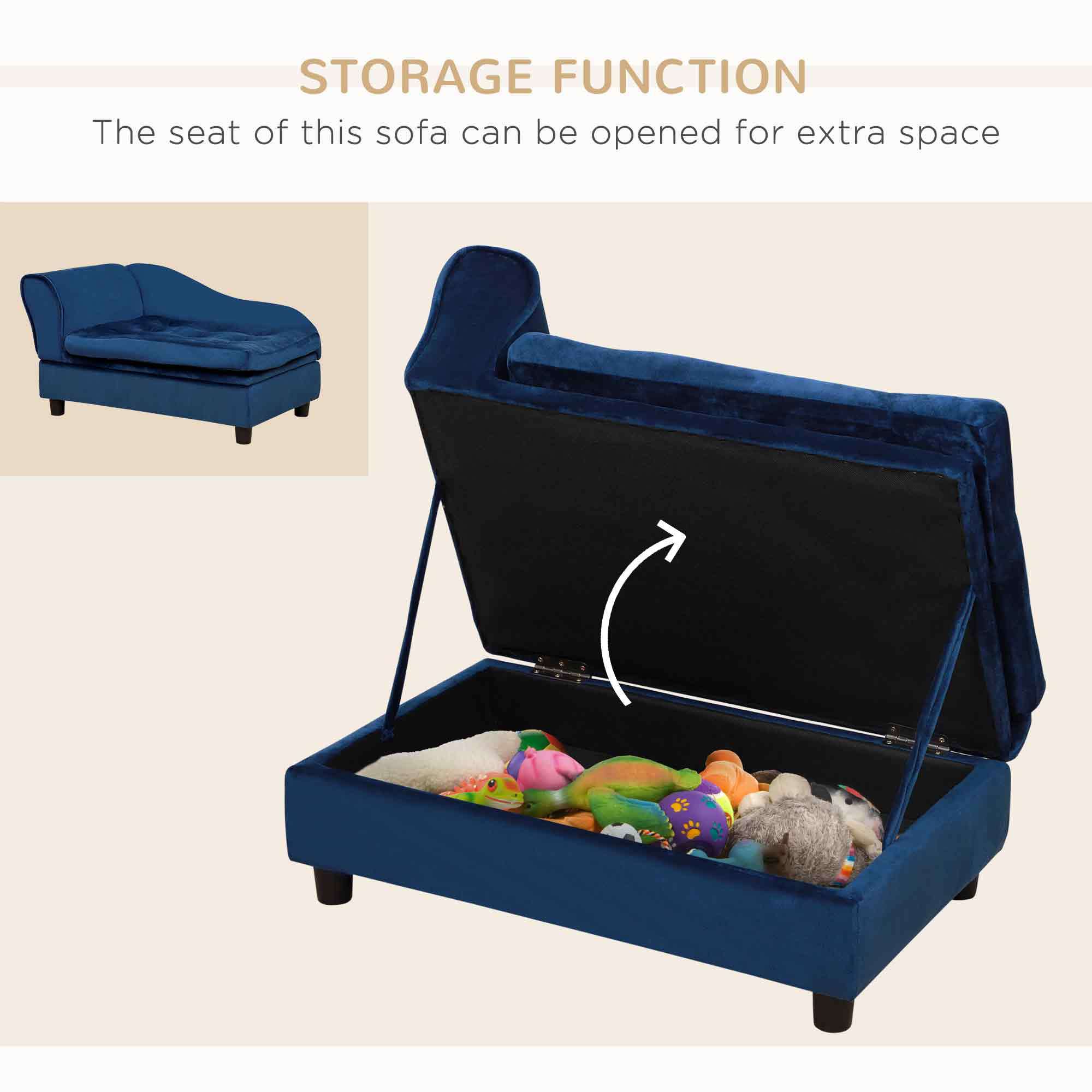 Luxury Small Dog Bed With Hidden Storage