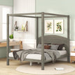 Elegant and Sturdy Canopy Bed Frame with Classic Style and Modern Aesthetics - Queen Size, Easy Assembly, and Durable Construction - Gleaming House