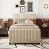 Elegant Velvet Upholstered Twin Bed with Trundle - Modern Minimalist Design - Gleaming House