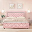 Full Modern Bed Frame with Adjustable Diamond Headboard - Gleaming House