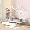 Full Size House Bed with Twin Trundleed for Girls & Boys (Full, Natural) - Gleaming House