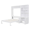 Full - Size Murphy Bed with Storage, Foldable Design, and Durable Wood Frame - Gleaming House