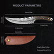 Hand - Forged Viking Knife – 8.5 - Inch High Carbon Steel Blade with Leather Sheath - Gleaming House